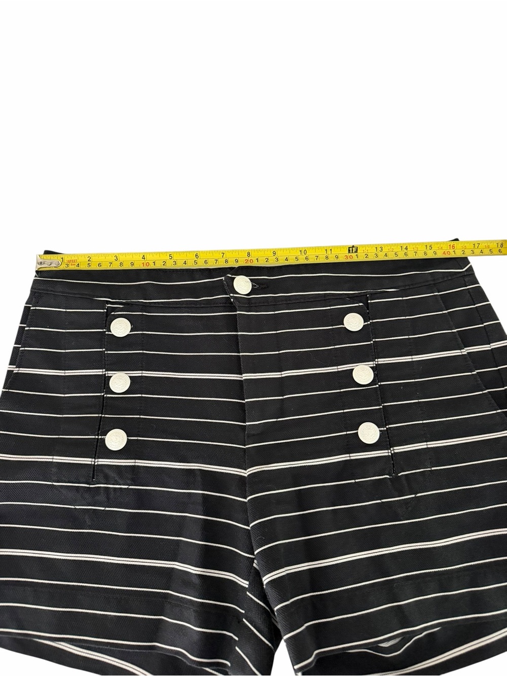 TOMMY HILFIGER Black White Striped Nautical Sailor Shorts Preppy Coastal size 6 - Picture 10 of 13
